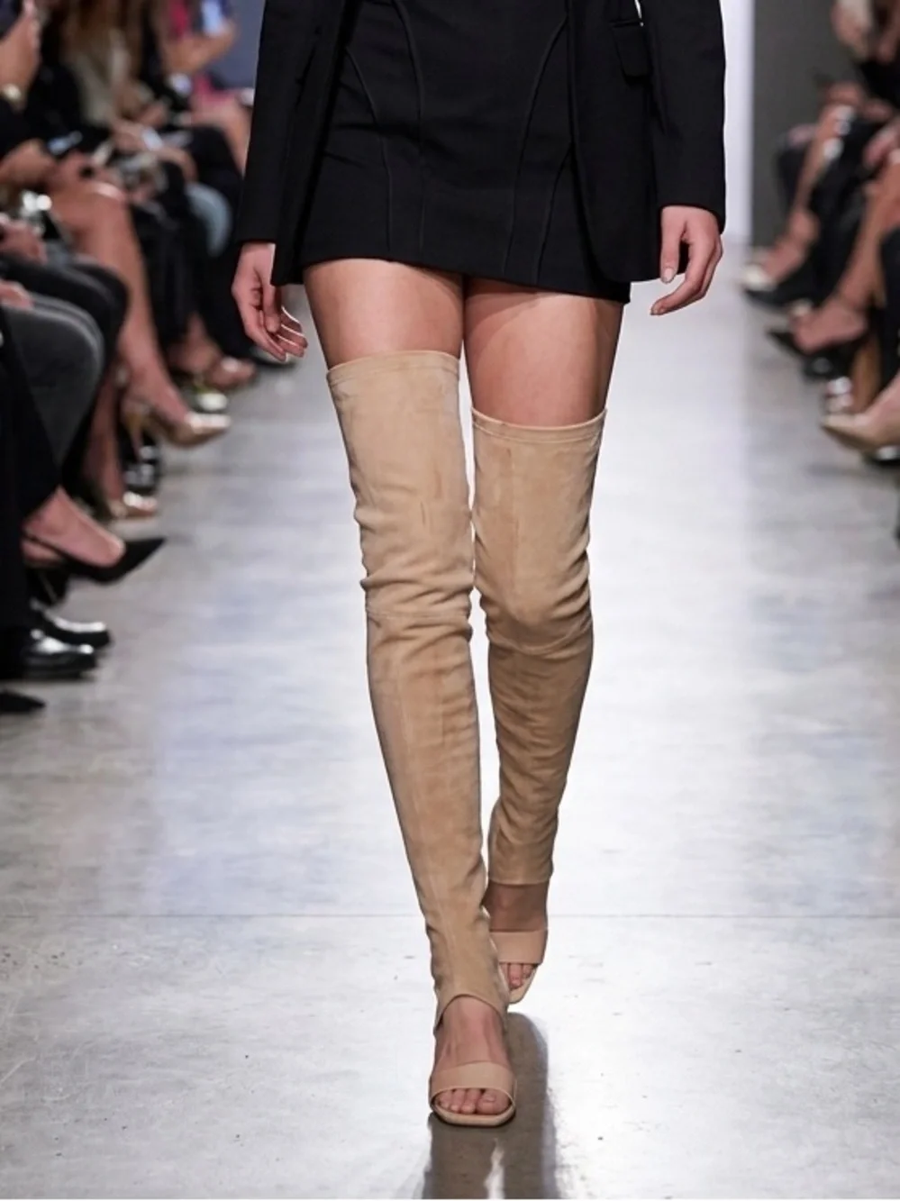 AGL Attilo Giusti Leombruni Beige Suede Thigh High heeled Boots- size 39